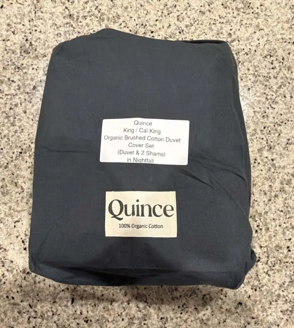 Quince Organic Brushed Cotton Duvet Cover Set King / Cal King in Nightfall
